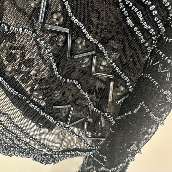 Pisarro Nights Beaded Bolero Shrug Evening Jacket Size 4 Black Mother of Bride - Picture 8 of 10